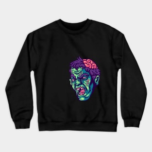 halloween character zombie head Crewneck Sweatshirt